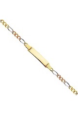 lovable 14k tri color polished id baby bracelet